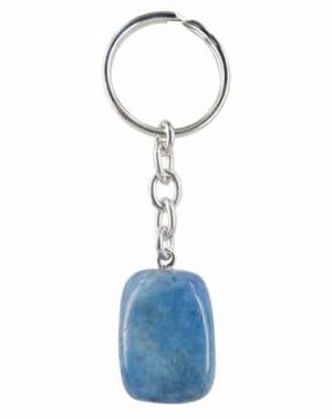 Llavero de piedras preciosas de Cuarzo Azul (más color añadido)