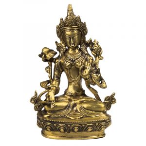 Estatua de Buda de Tara Bronce Blanco Tara - 20 cm