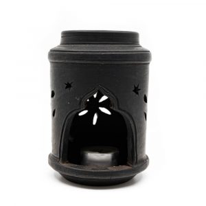 Quemador de Aromas de Terracota Negro (14 cm)