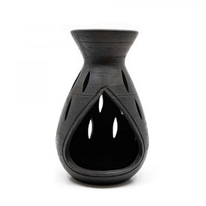 Quemador de Aromas de Terracota Negro (14 cm)