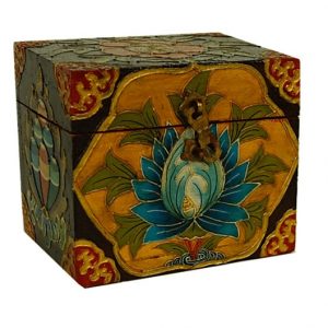 Caja del Tesoro Diseño Floral Tibetano (12,7 x 9,3 x 11 cm)