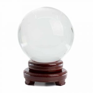 Bola de Cristal Feng Shui con Base de Madera (150 mm)