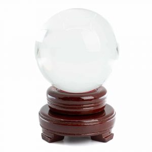 Bola de Cristal Feng Shui con Base de Madera (80 mm)