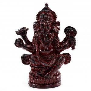Estatua de Ganesha Rojo Oscuro (12 cm)