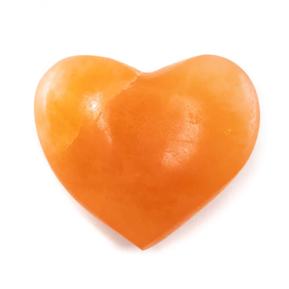 Piedra en forma de Corazón Selenita Naranja 50 mm