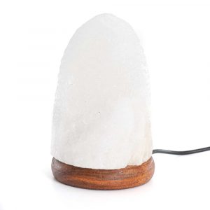 Lámpara de Sal del Himalaya USB Blanca (aprox. 600 gramos) 12 cm