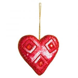 Colgante Adorno Corazón Tradicional Rojo (17cm)