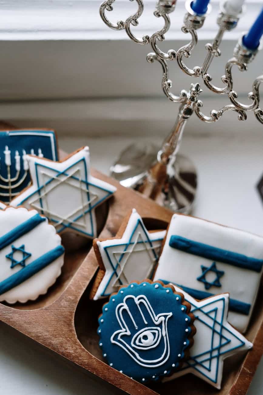 galletas con símbolos judíos y mano hamsa