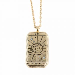 Amuleto Dorado de Latón Tarot 'El Mundo'