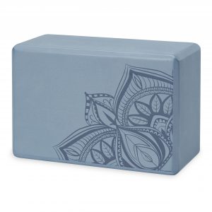 Gaiam Bloque de Yoga Espuma Rectángulo Azul con Diseño - 23 x 15 x 10 cm
