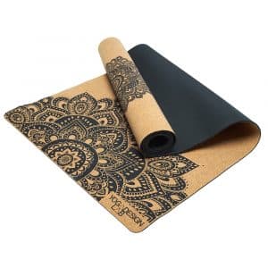 Yoga Design Lab Esterilla de Yoga Corcho Mandala Negro 3.5 mm - 178 x 61 cm
