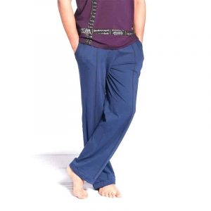 Pantalones de Yoga Confort Bio Algodón Azul Marino M-L