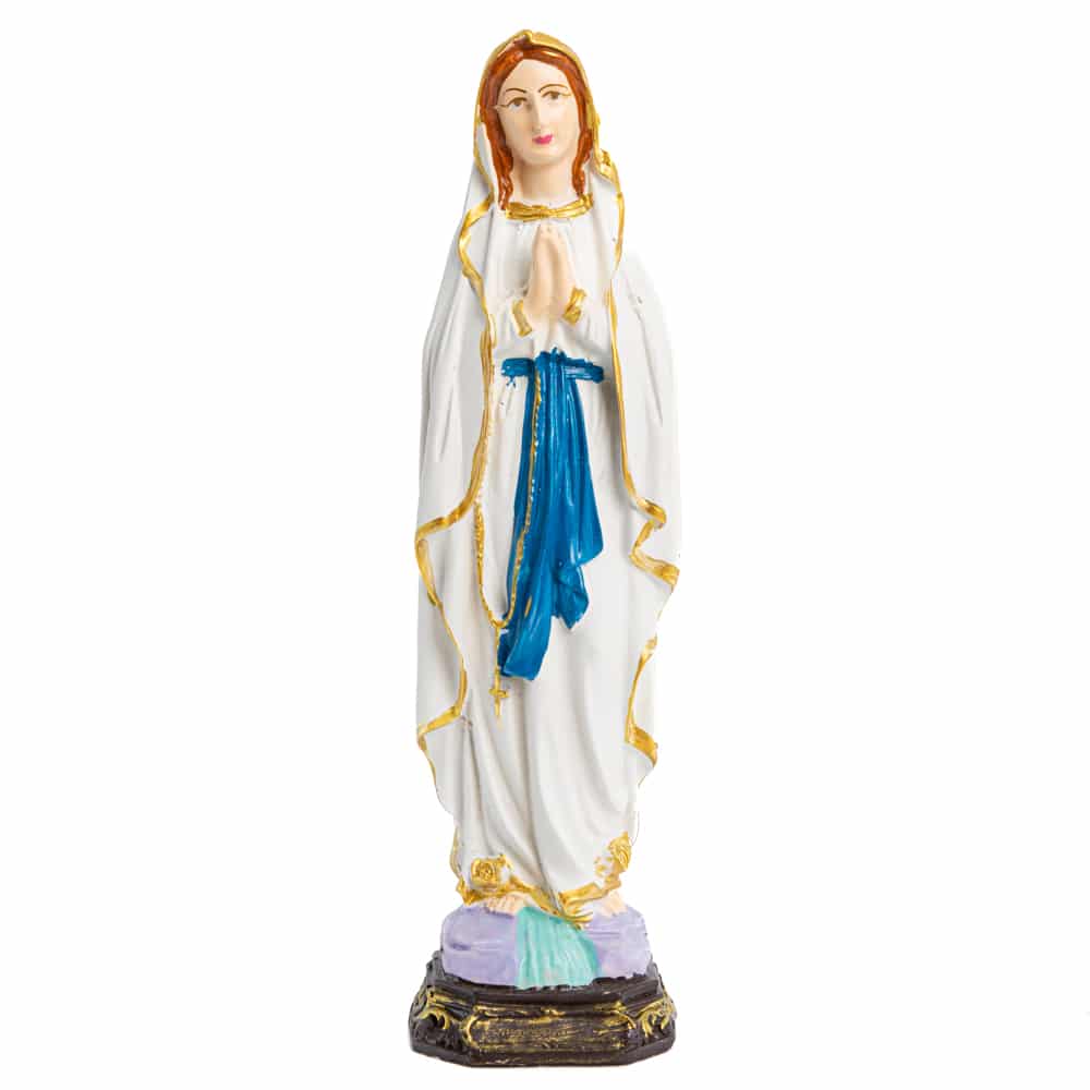 Estatua de Santa María de Lourdes - Pintada a mano (30 cm)