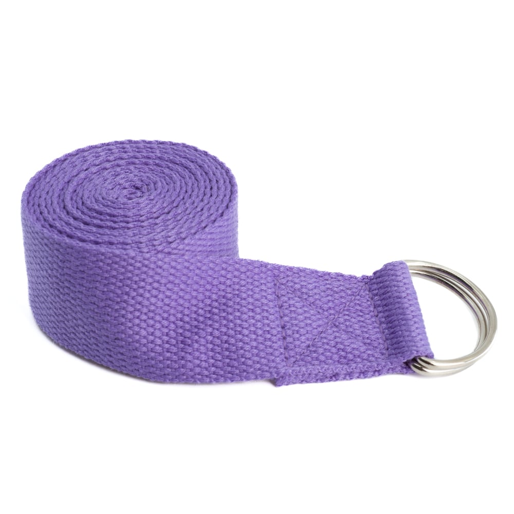 Cinturón de Yoga Anilla en D Algodón Morado (183 cm)