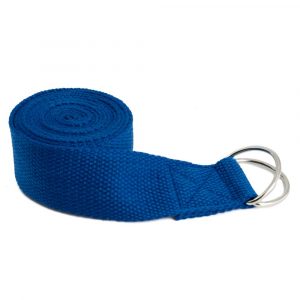 Cinturón de Yoga Anilla en D Algodón Azul Oscuro (183 cm)