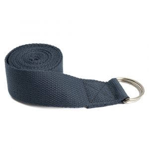 Cinturón de Yoga Anilla en D Algodón Gris (183 cm)