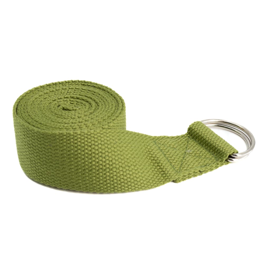 Cinturón de Yoga D-Ring Algodón Verde (183 cm)
