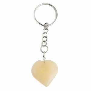 Llavero de Piedras Preciosas Corazón de Aventurina Amarillo (25 mm)
