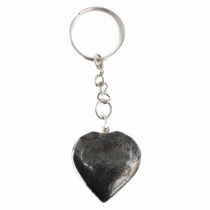 Llavero de Piedras Preciosas Corazón de Hematita (25 mm)