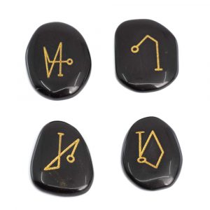 Piedras de Reiki Arcángeles de Jaspe Negro - 4 piezas