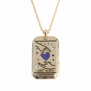 Amuleto Tarot Dorado de Latón 'Los Enamorados'