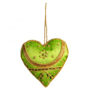 Colgante Adorno Corazón Tradicional Verde (16 cm)