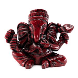 Estatua de Ganesha Rojo Oscuro (8,5 cm)